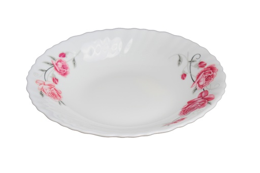 [RS201-75] 7.5" Opal Glass Rose Design Soup Plate (36 pcs/ctn)