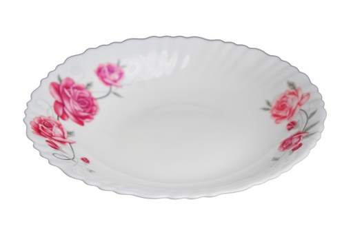 [RS201-85] 8.5" Opal Glass Rose Design Soup Plate (36 pcs/ctn)
