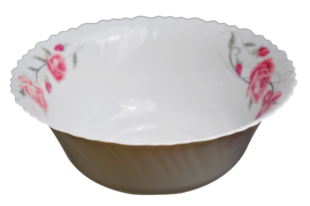 10&quot; Opal Glass Rose Design Soup Bowl (18 pcs/ctn)