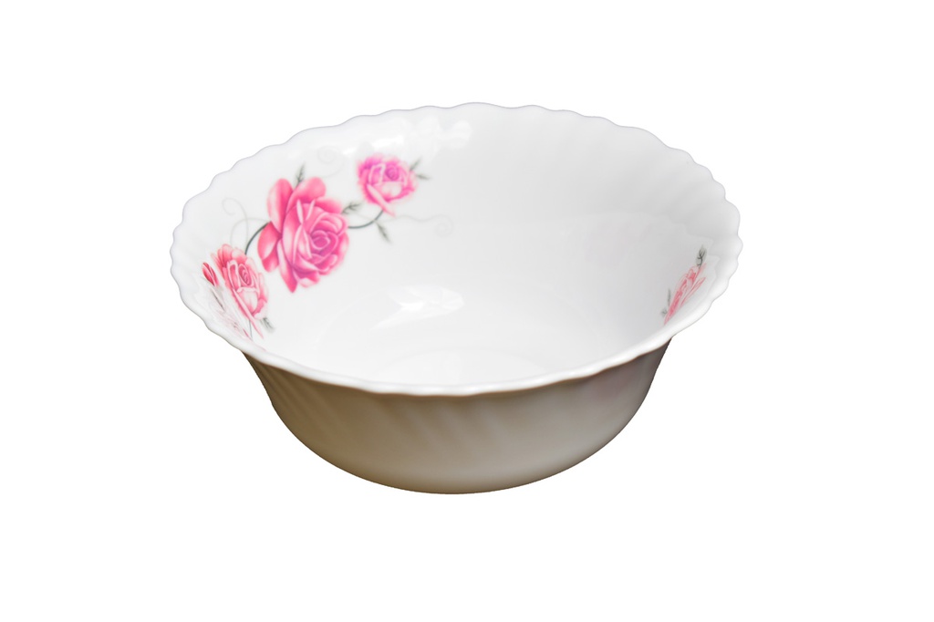 6" Opal Glass Rose Design Soup Bowl (36 pcs/ctn)