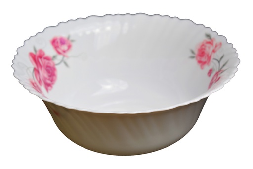 [RS203-90] 9" Opal Glass Rose Design Soup Bowl (18 pcs/ctn)