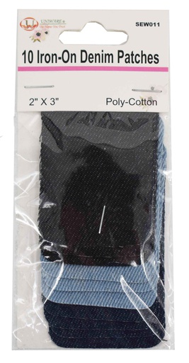 [SEW011] 10 pc Denim Patches, Mixed Colors (288 pcs/ctn)