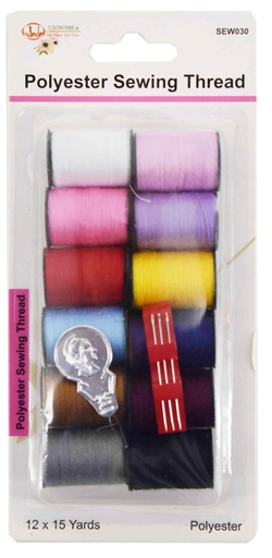 [SEW030] 3 Sewing Threader, Needles & Thread, Mix Colors (288 pcs/ctn)