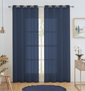54"x84" Aria Voile Grommet Window Curtain, Navy Blue (24 pc/ctn)