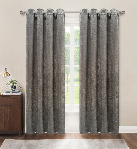 [WC53001DG] 54"x84" Lila 54"x84" Elara 99% Blackout Grommet Window Curtain, 100% Polyester (12 pc/ctn)