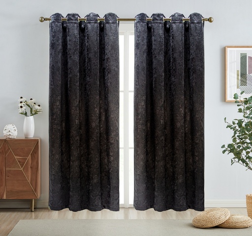[WC53001BK] 54"x84" Lila 54"x84" Elara 99% Blackout Grommet Window Curtain, 100% Polyester (12 pc/ctn)