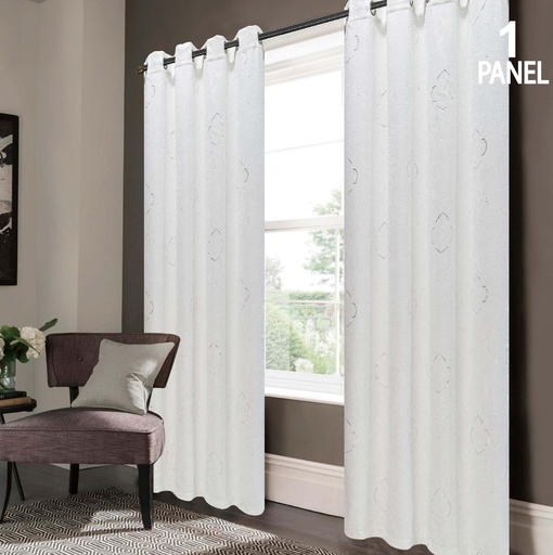 [WC56001WH] 54"x84" Elara 99% Blackout Grommet Window Curtain, 100% Polyester (12 pc/ctn)