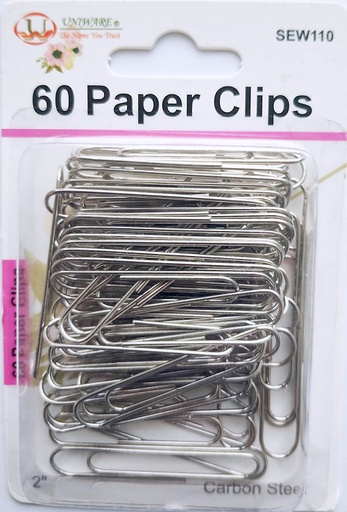 [SEW110] 60 pc Assorted Carbon Steel Paper Clips (288 pcs/ctn)