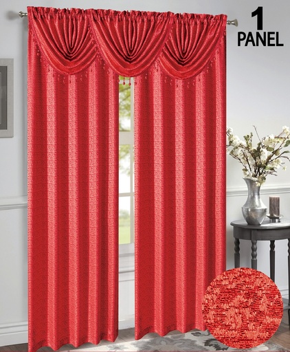 [WC57003RD] 54"x 84" Mia Jacquard Grommet Window Curtain (12 pc/ctn)