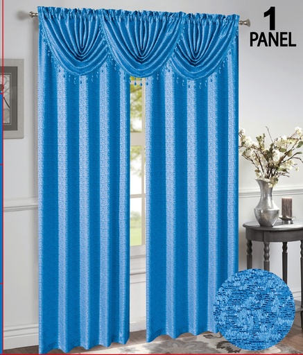 [WC57003RB] 54"x 84" Mia Jacquard Grommet Window Curtain (12 pc/ctn)