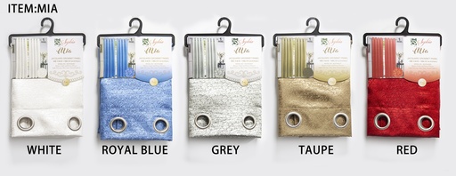 [WC57003GY] 54"x 84" Mia Jacquard Grommet Window Curtain (12 pc/ctn)