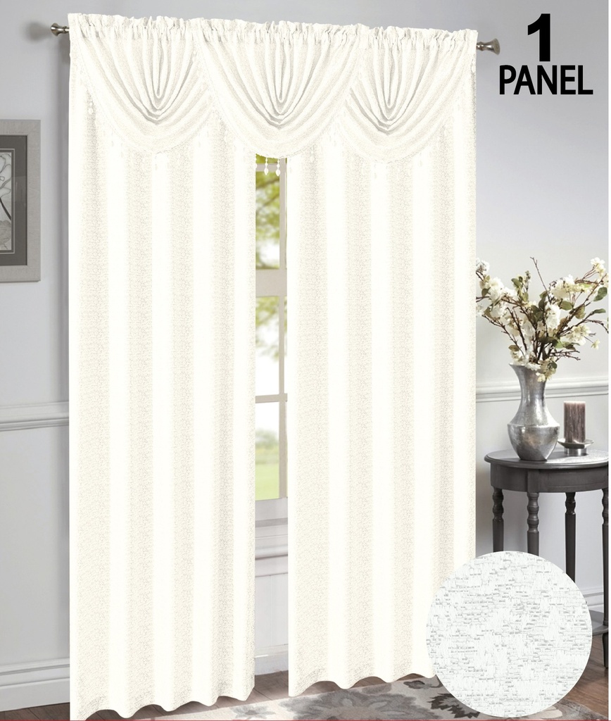 54"x 84" Mia Jacquard Grommet Window Curtain (12 pc/ctn)