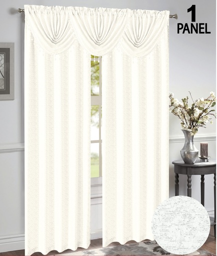 [WC57003WH] 54"x 84" Mia Jacquard Grommet Window Curtain (12 pc/ctn)