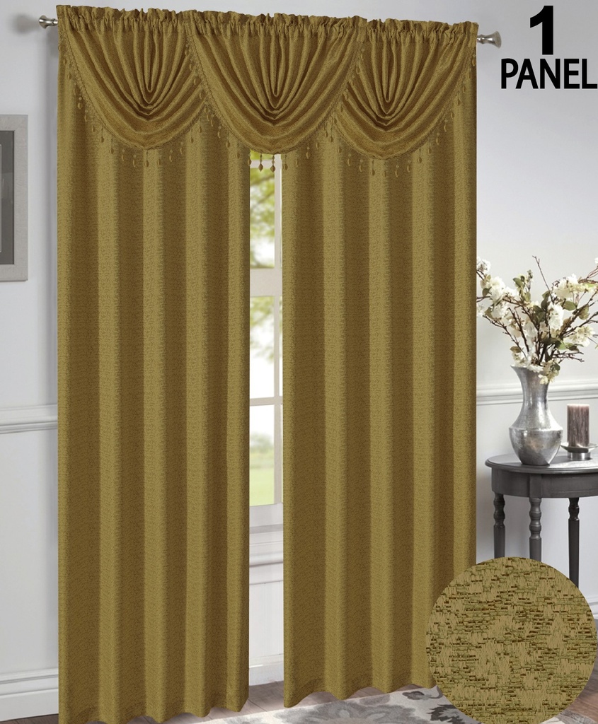 54"x 84" Mia Jacquard Grommet Window Curtain (12 pc/ctn)