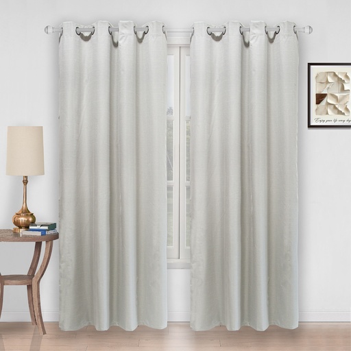 [WC53002WH] 54"x 84" Ava 100% Blackout Grommet Window Curtain, Faux Linen, 100% Polyester (12 pc/ctn)