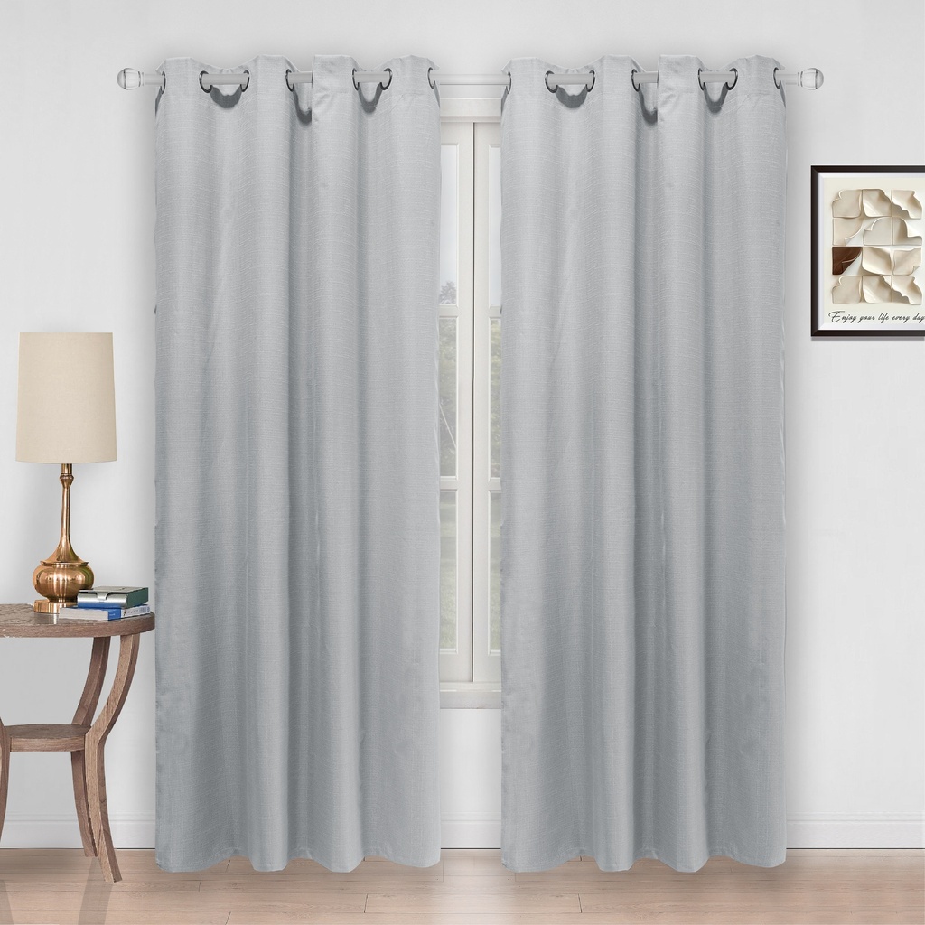 54"x 84" Ava 100% Blackout Grommet Window Curtain, Faux Linen, 100% Polyester (12 pc/ctn)