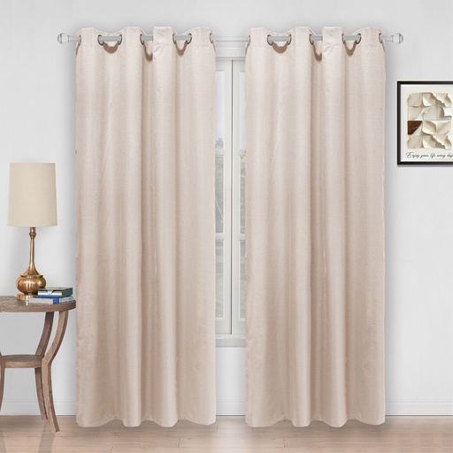 [WC53002PK] 54"x 84" Ava 100% Blackout Grommet Window Curtain, Faux Linen, 100% Polyester (12 pc/ctn)