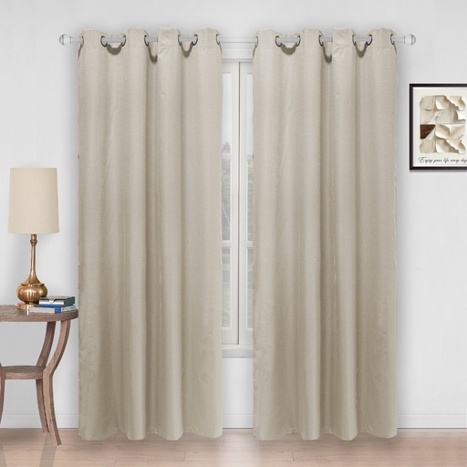 [WC53002BG] 54"x 84" Ava 100% Blackout Grommet Window Curtain, Faux Linen, 100% Polyester (12 pc/ctn)