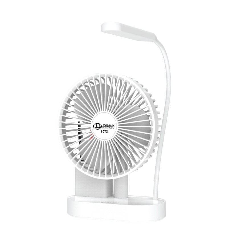 5" Rechargeable Mini Fan + LED Lamp (12 pc/ctn)
