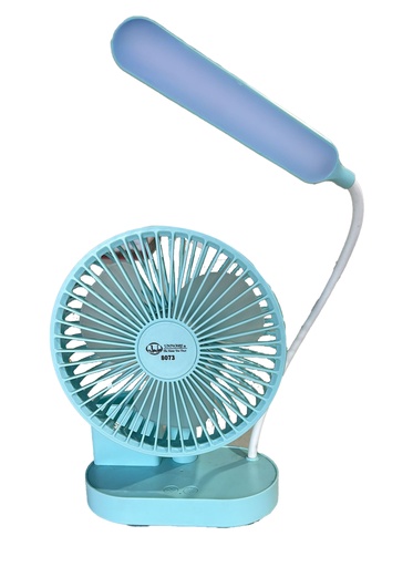[8073] 5" Rechargeable Mini Fan + LED Lamp (12 pc/ctn)