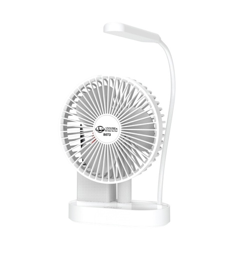 [8073] 5" Rechargeable Mini Fan + LED Lamp (12 pc/ctn)