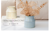 Retro aged milk jug iron bucket dried flowers simulated flower vase, 2 colors 10pc each