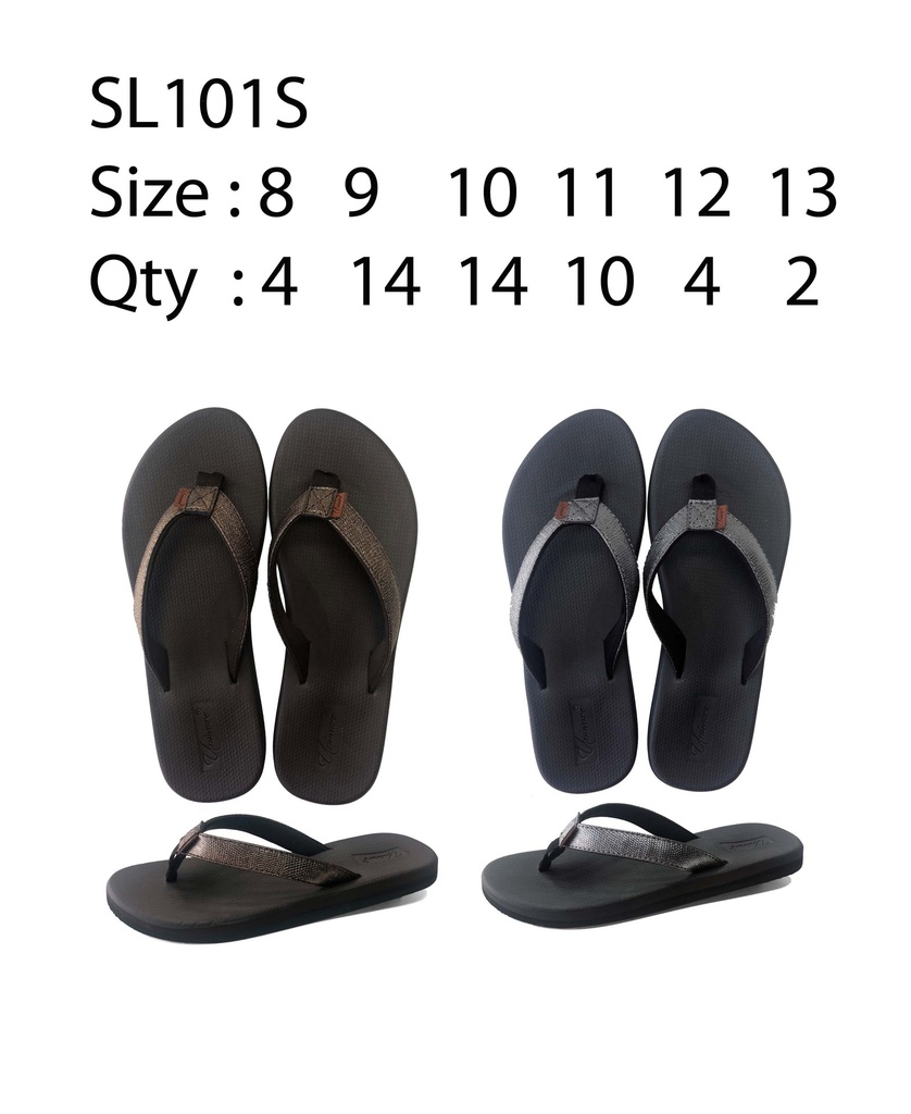 Small Men's Flip-Flop Beach Sandals, Mix Colors (48 pcs/ctn)