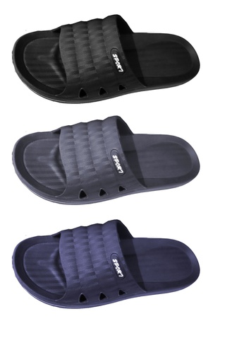 [SL301] Men's Two-Strap Slide On Slippers, Mixed Colors (48 pcs/ctn)