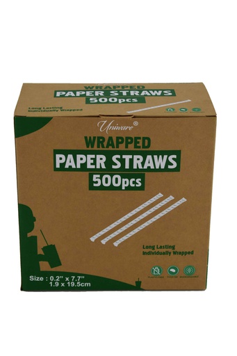 [ST500] 500 pc Wrapped Paper Straw Pack (10 pcs/ctn)