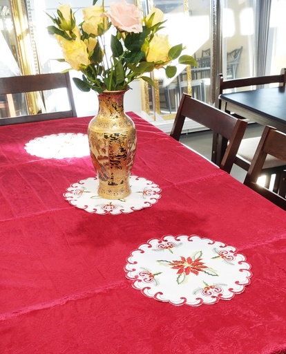 [TC551600] 6x 16" Round Table Cloth, Red/Whte (1000 pc/ctn)