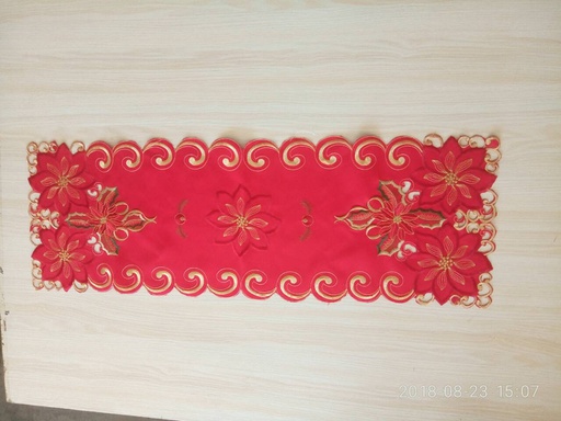 [TC551636] 16"x36"  Flower Table Cloth, Red/White (1000 pc/ctn)