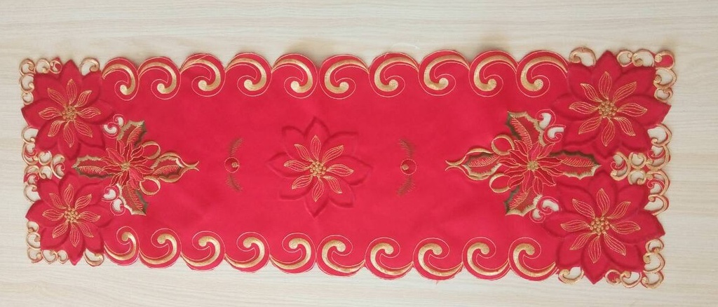 16"x45" Flower Table Cloth, Red/White (1000 pc/ctn)