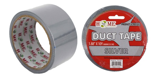 [TP015SL] 48mmx10 Yard Silver Cloth Duct Tape, 48mm (72 pcs/ctn)