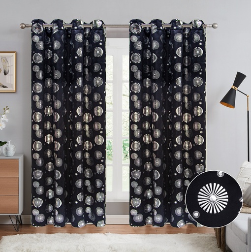 [WC56002BK] 54"x84" Bella 99% Blackout Grommet Window Curtain, 100% Polyester (12 pc/ctn)