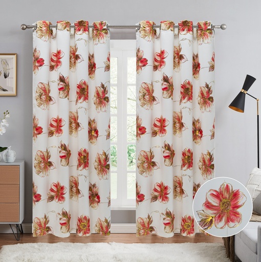 [WC56003RD] 54"x84" Gemma 99% Blackout Grommet Window Curtain, 100% Polyester (12 pc/ctn)