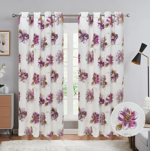 [WC56003PP] 54"x84" Gemma 99% Blackout Grommet Window Curtain, 100% Polyester (12 pc/ctn)