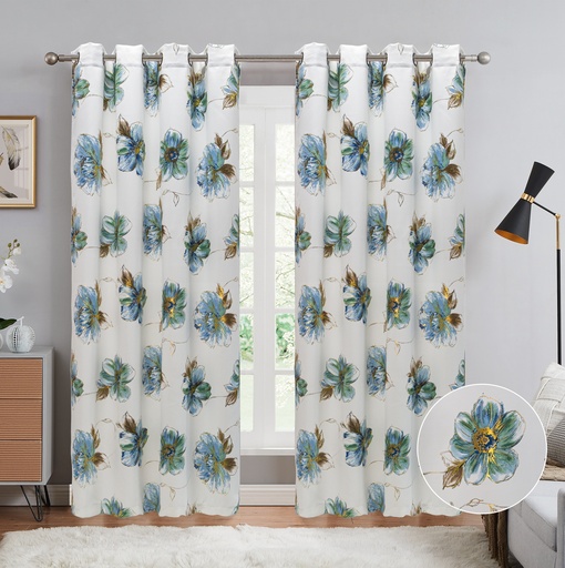 [WC56003GR] 54"x84" Gemma 99% Blackout Grommet Window Curtain, 100% Polyester (12 pc/ctn)