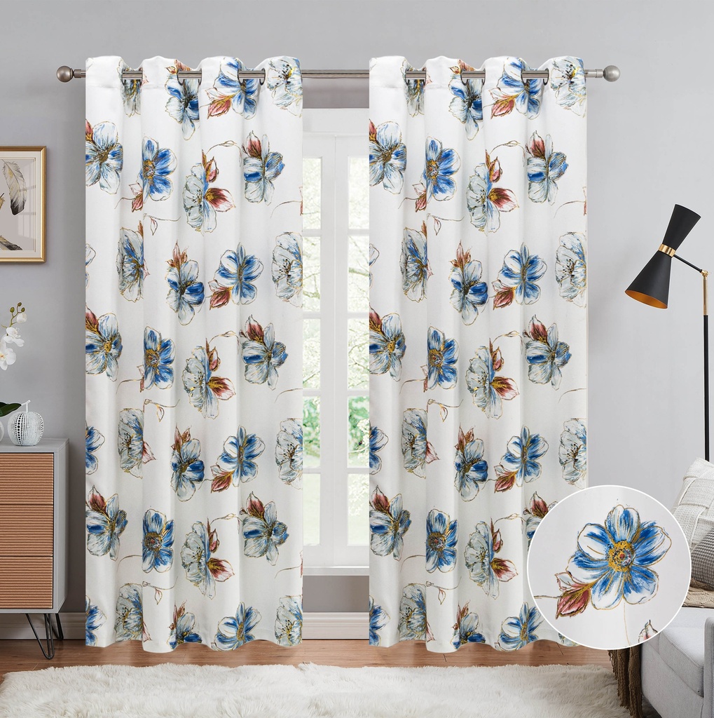 54"x84" Gemma 99% Blackout Grommet Window Curtain, 100% Polyester (12 pc/ctn)