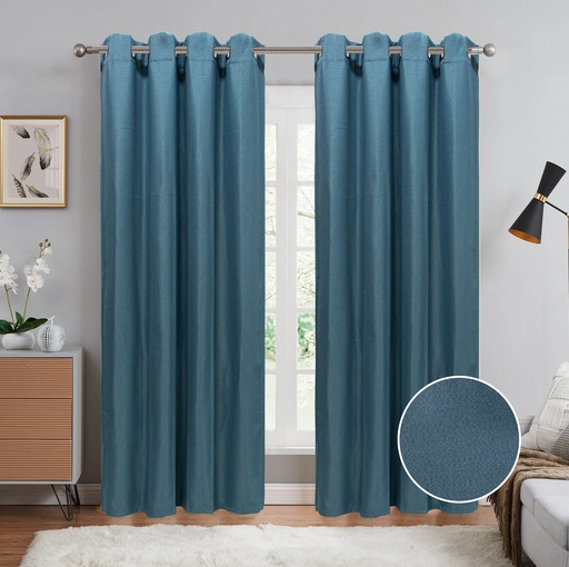 [WC57006NV] 54"x 84" Alexa 99% Blackout Grommet Window Curtain, Faux Linen, 100% Polyester (12 pc/ctn)
