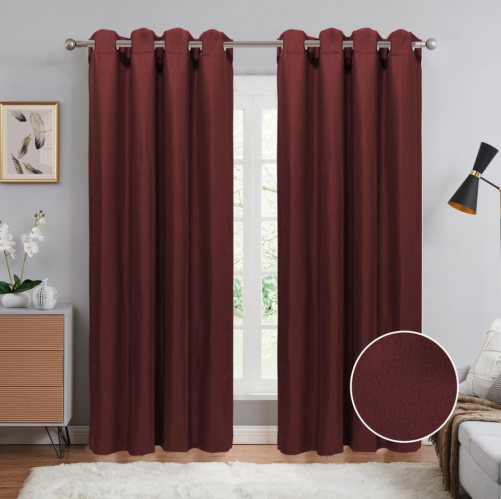 54"x 84" Alexa 99% Blackout Grommet Window Curtain, Faux Linen, 100% Polyester (12 pc/ctn)