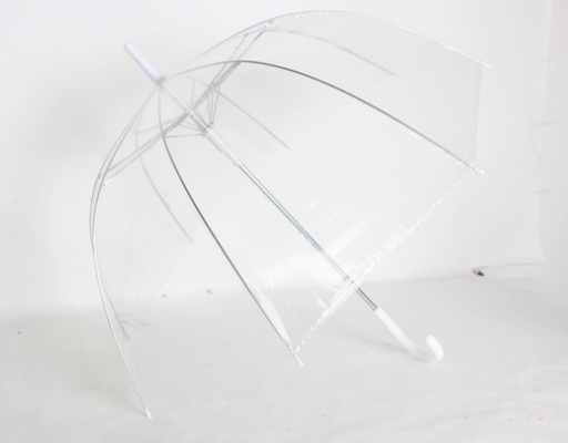 [UL1000-WH] 23" Clear Straight Auto Open Umbrella (48 pcs/ctn)