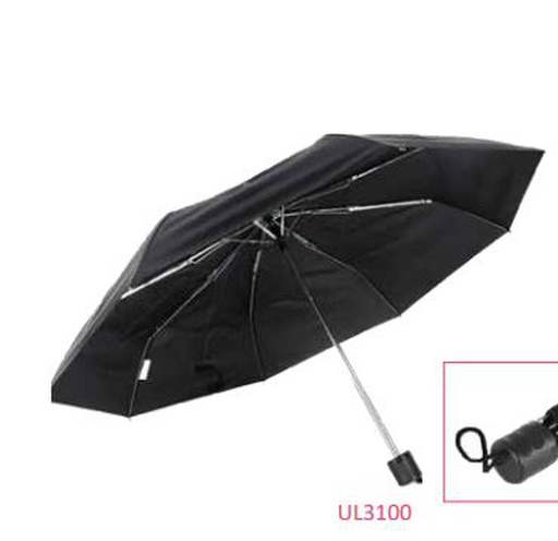 [UL3100] 20" Black 3 Section Manual Open/Close Umbrella (60 pcs/ctn)