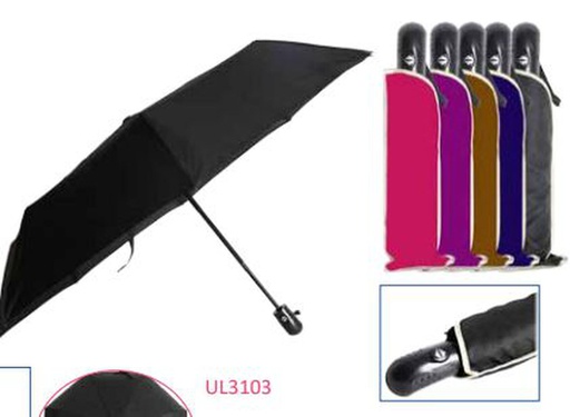 [UL3103] 21&quot; 3 Section Auto Open Umbrella, Mixed Colors (60 pcs/ctn)