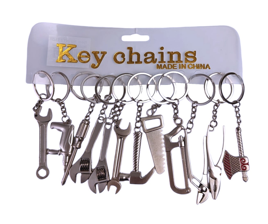 12pc set Metal Keychain, Mixed Tool Pattern (40 set/ctn)