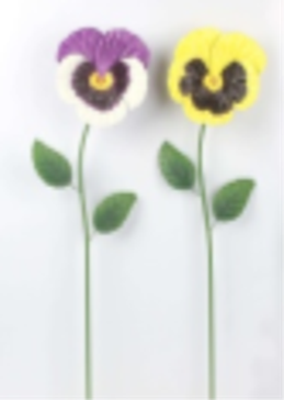 Metal Pansy Garden Stake, 24.5x6x99cm (12 pc/ctn)