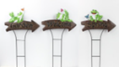Metal Frog Garden Stake, 33x60.5x1cm (24 pc/ctn)