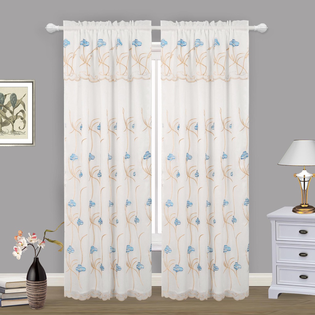 54"x84" Blue Cloud Pattern Window Curtain (12 pcs/ctn)