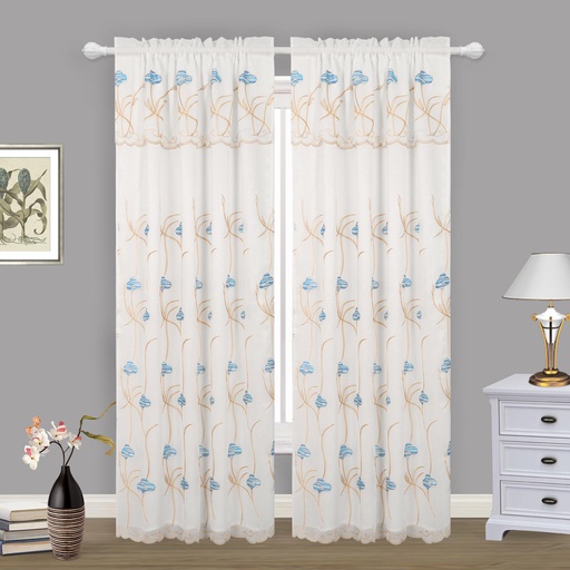 [WC59101-CL] 54"x84" Blue Cloud Pattern Window Curtain (12 pcs/ctn)