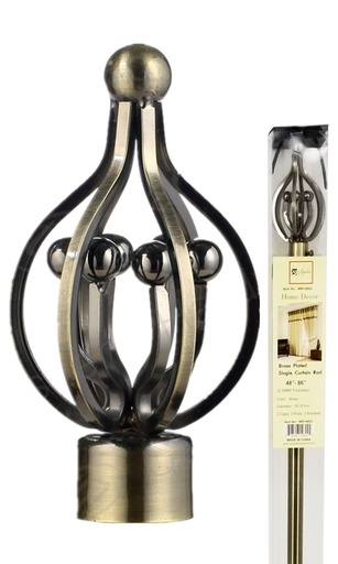 [WRS12402] 24-48" Brass Plated Curtain Rod (10 pc/ctn)