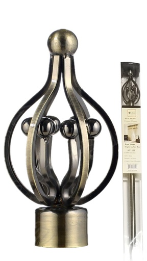 [WRS16602] 66-120" Brass Plated Curtain Rod (10 pc/ctn)